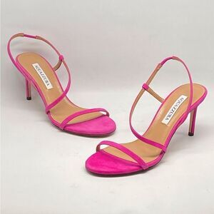 Aquazzura Sleek 75MM Strappy Suede Sandals size 36.5
